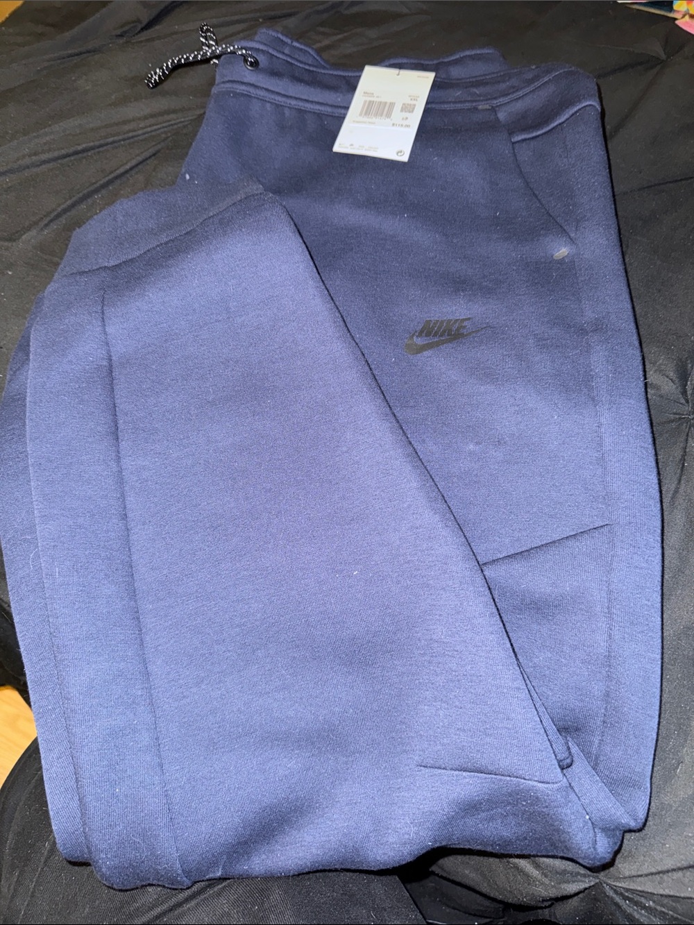 Nike Navy Blue Sweatpants with Black Drawcord